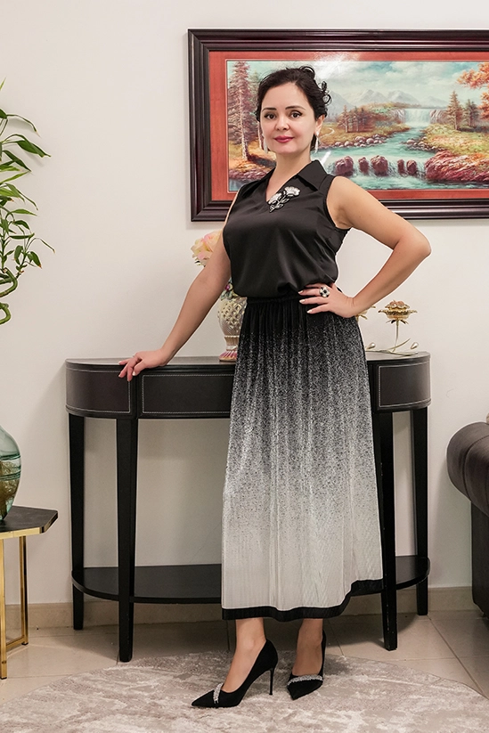 Pleated skirt and top